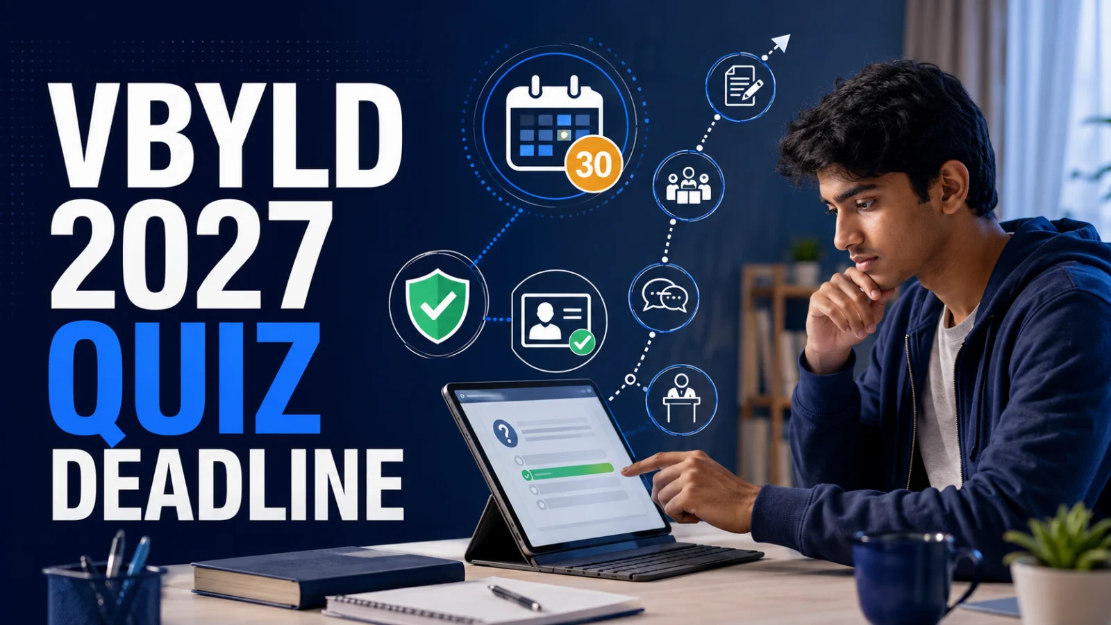 Young participant checking eligibility and completing the VBYLD 2027 youth quiz before the deadline