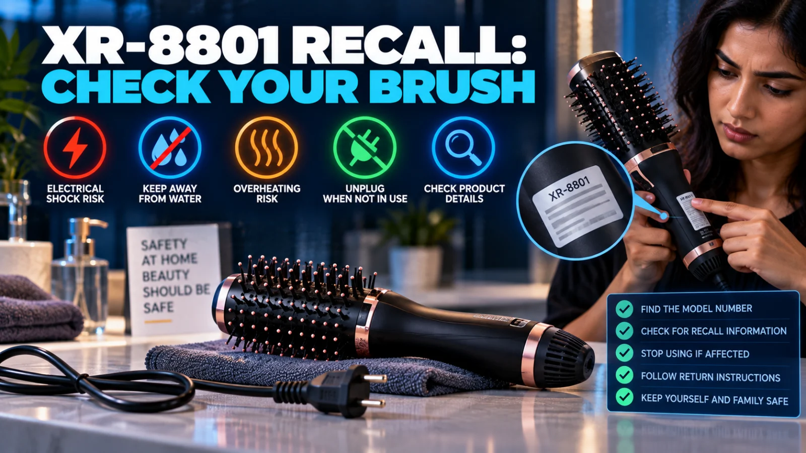 XR-8801 Hair Dryer Brush Recall: Check DHASUWT or Wantefully and Get a Refund